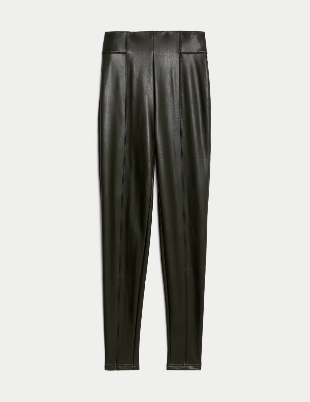 Leather Look High Waisted Leggings image 2