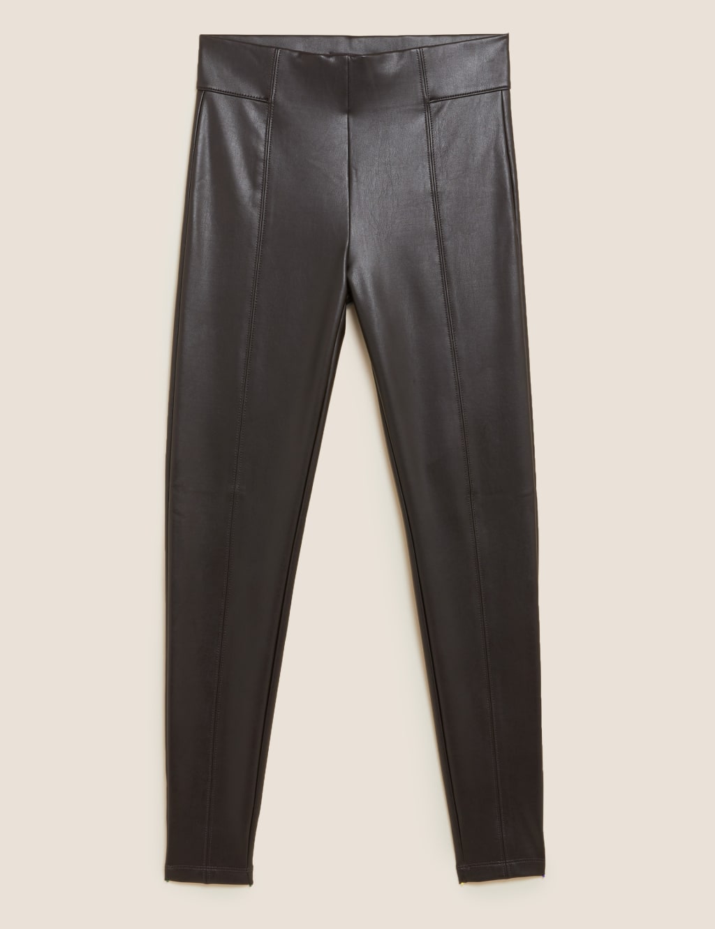 Leather Look High Waisted Leggings image 2
