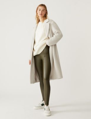 Marks And Spencer Womens M&S Collection Leather Look High Waisted Leggings - Hunter Green, Hunter Green