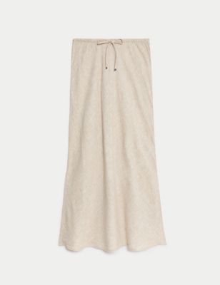 Linen Rich Maxi Skirt