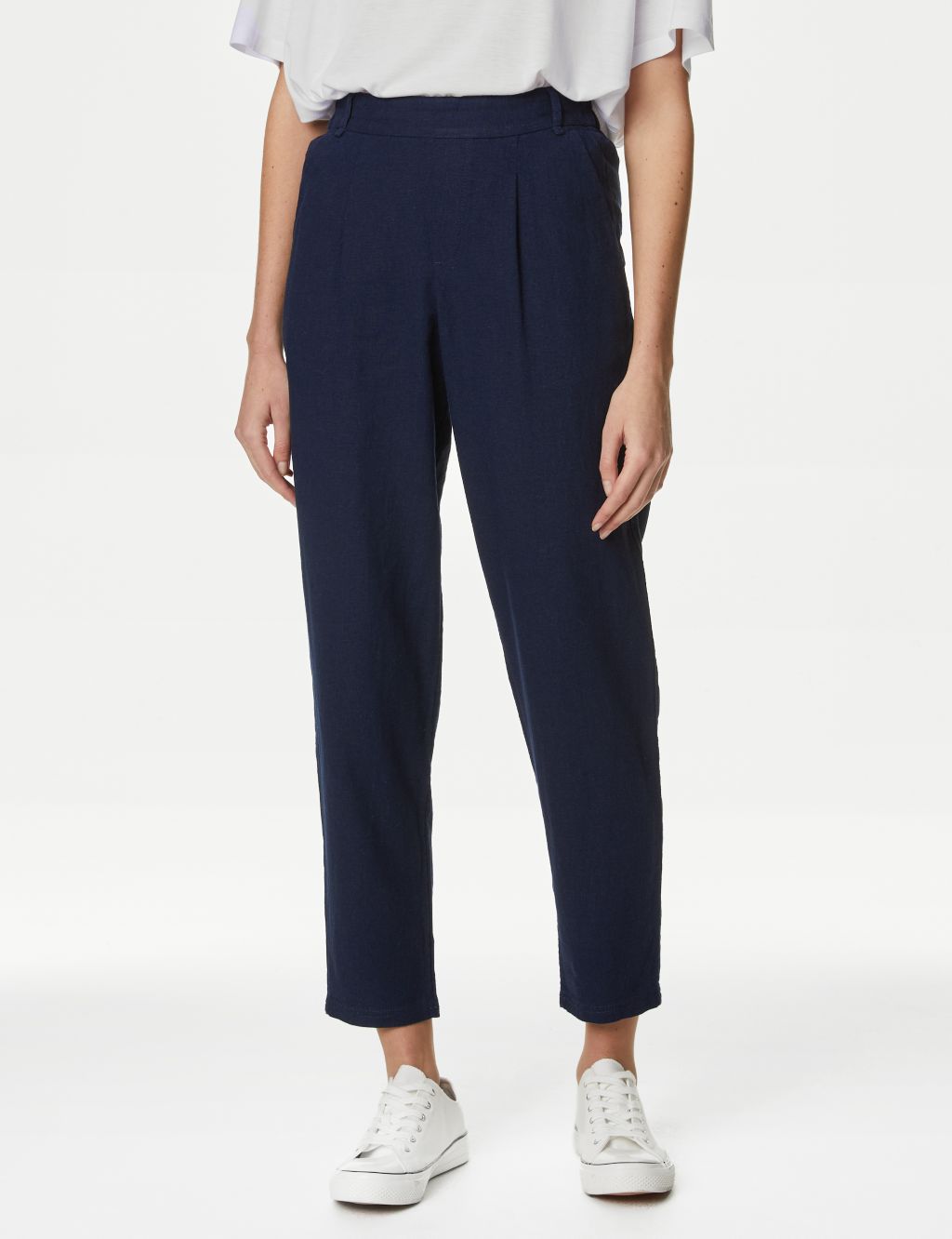 Linen Rich Tapered Trousers image 4