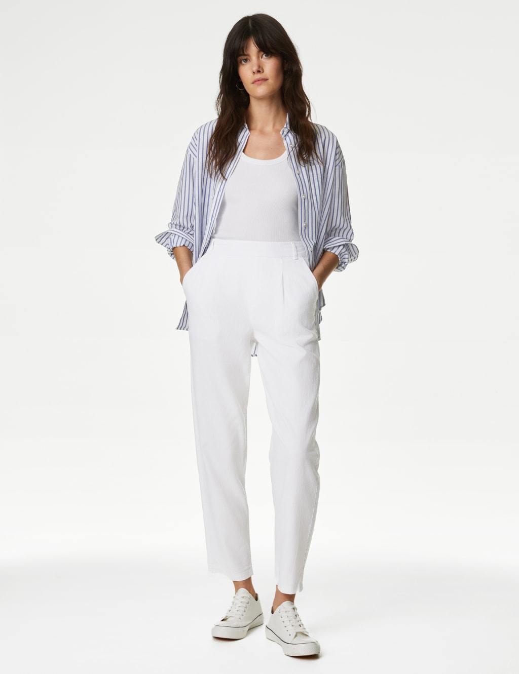 White evening trousers womens best sale