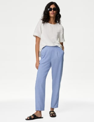 Linen Rich Tapered Trousers