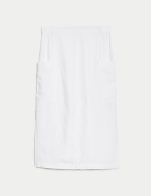 Linen Rich Midi Utility Skirt