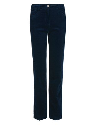 Cotton Rich Corduroy Straight Leg Trousers | M&S Collection | M&S