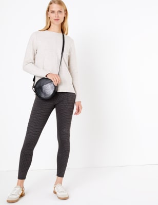 Leggings longueur cheville &agrave; carreaux