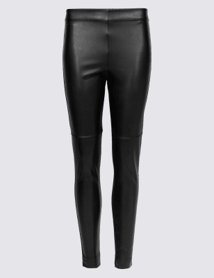 m&s leather look leggings