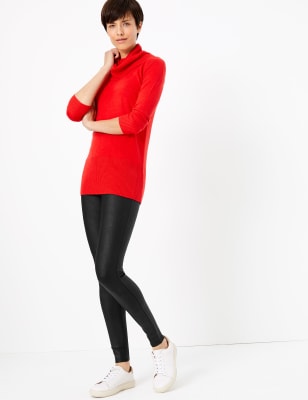 Leggings enduits taille haute