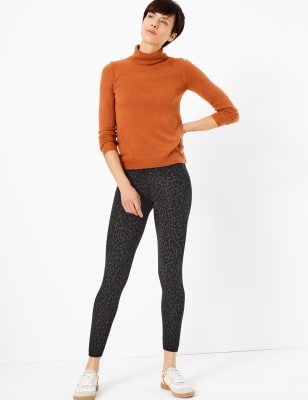 Leggings taille haute &agrave; imprim&eacute; l&eacute;opard