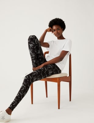 ASOS DESIGN legging in black and white tie dye