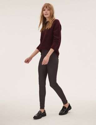 Coated High Waisted Jeggings - HR