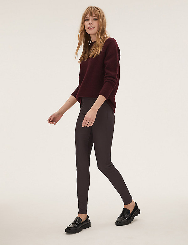 Coated High Waisted Jeggings - VN