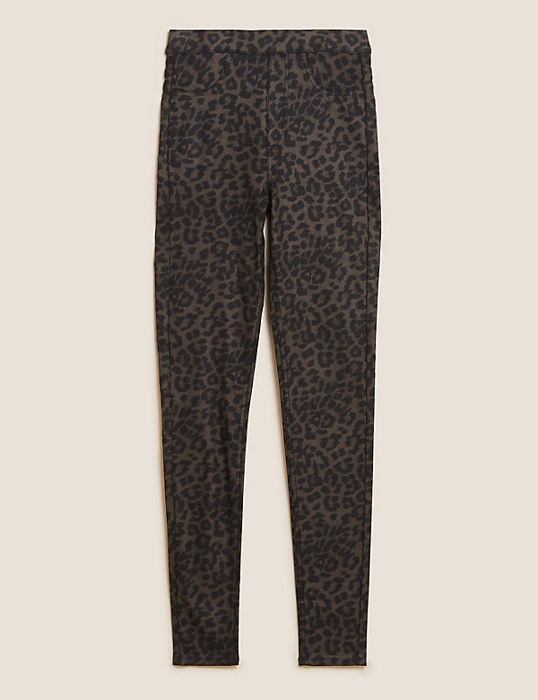 Printed Coated High Waisted Jeggings