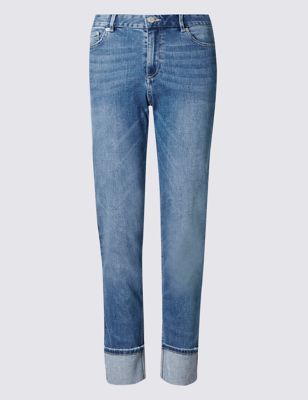 Mid Rise Relaxed Slim Leg Jeans | M\u0026S 