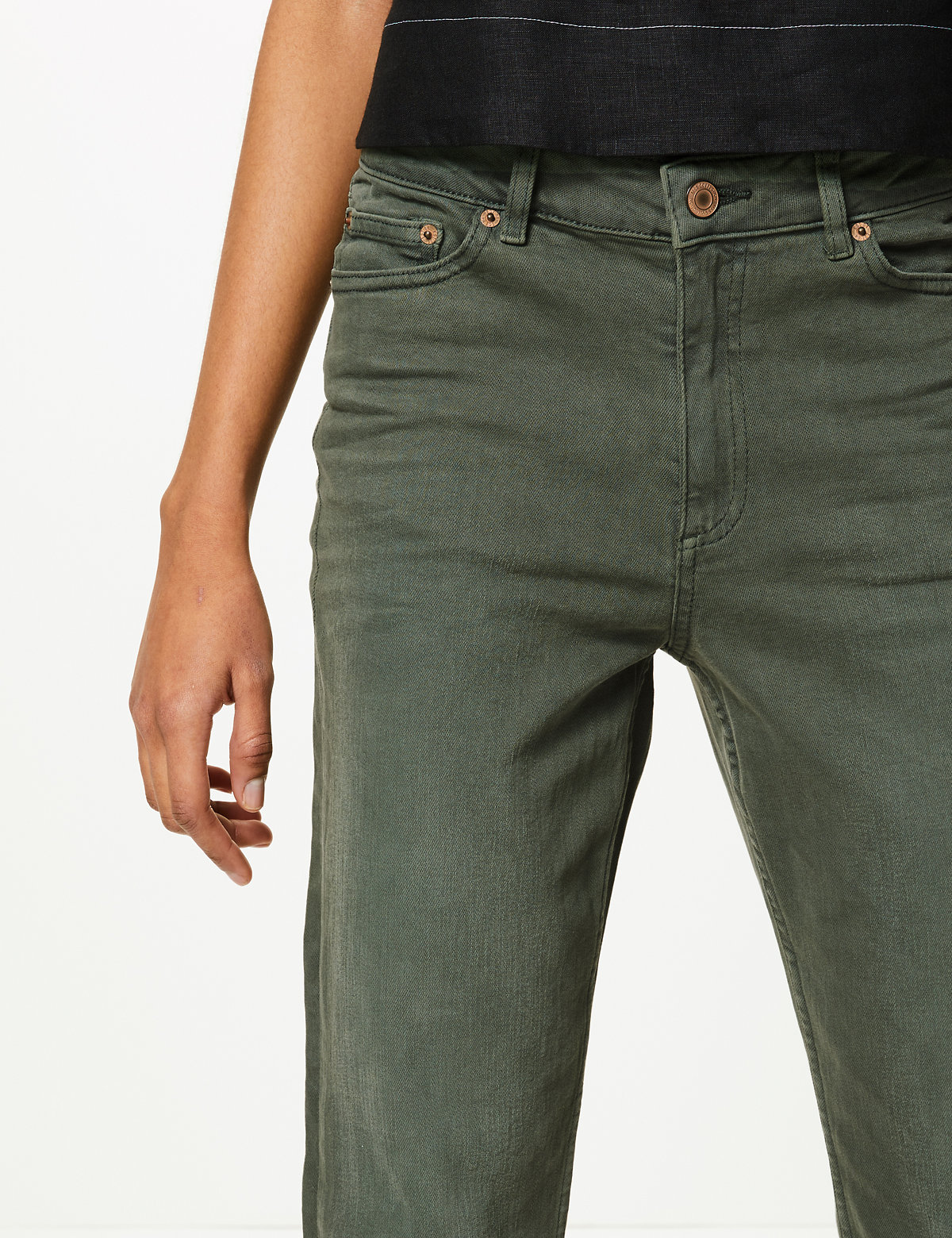 Relaxed Mid Rise Slim Jeans