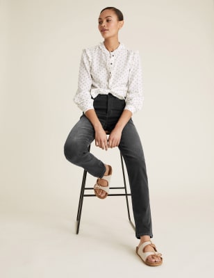 Sophia-jeans met hoge taille en rechte pasvorm