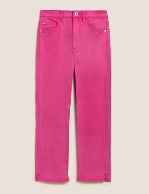 

Womens M&S Collection Supersoft High Waisted Skinny Cropped Jeans - Fuchsia, Fuchsia