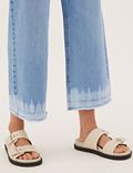 High Waisted Wide Leg Ankle Grazer Jeans