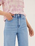 High Waisted Wide Leg Ankle Grazer Jeans