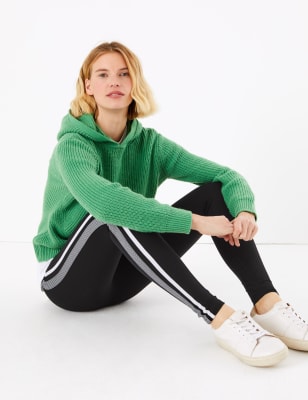 Legging met hoge taille en zijstreep