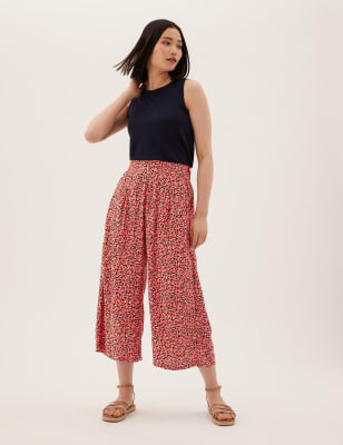 

M&S Collection Pantalón pesquero de pata ancha estampadoWomens - Coral Mix, Coral Mix