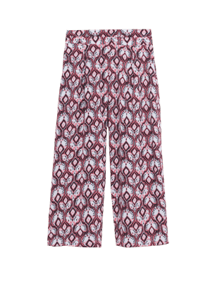 

Womens M&S Collection Bedruckte 3/4-Hose mit weitem Bein - Black Mix, Black Mix
