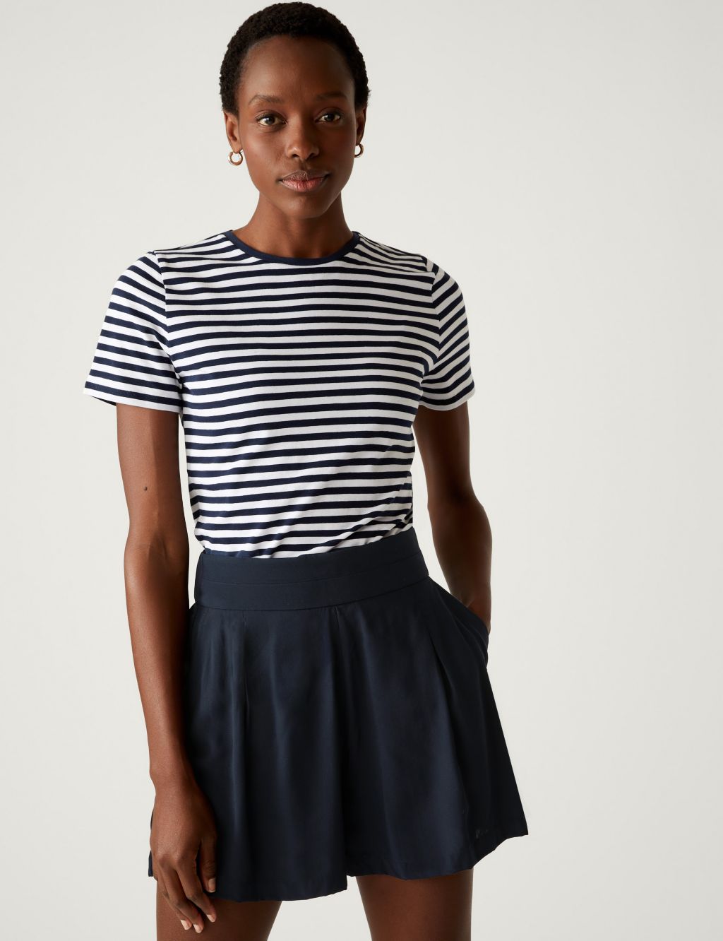 High Waisted Pleat Front Shorts image 2