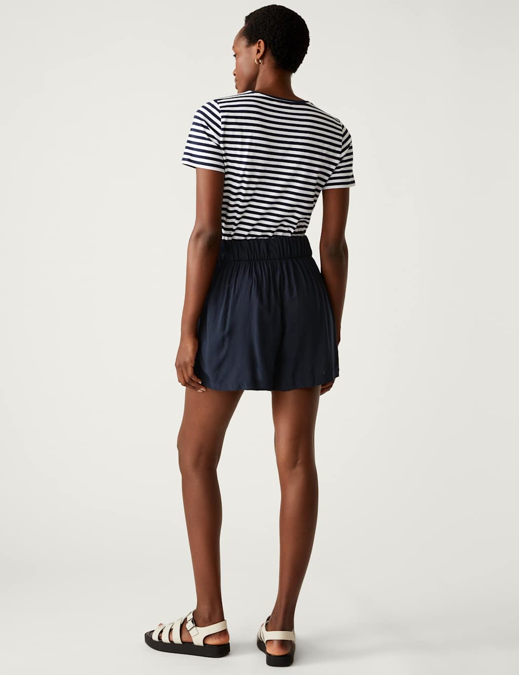 High Waisted Pleat Front Shorts image 4