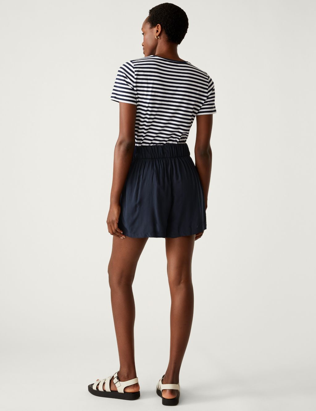 High Waisted Pleat Front Shorts image 4
