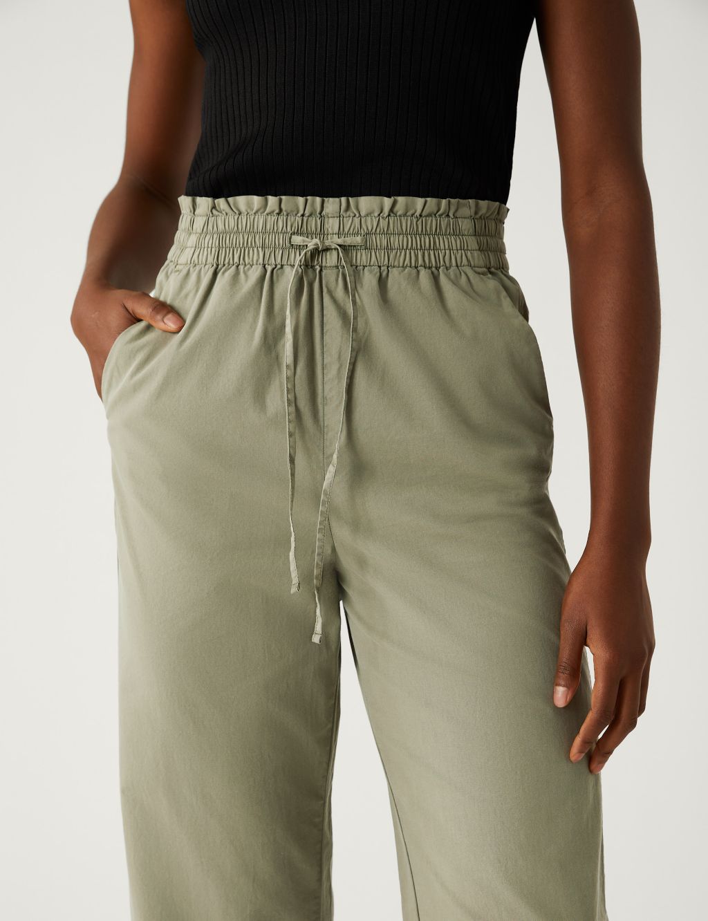 Pure Cotton Elasticated Waist Trousers image 3