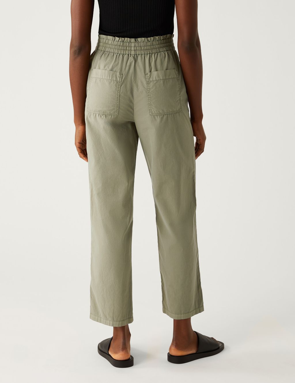 Pure Cotton Elasticated Waist Trousers image 4