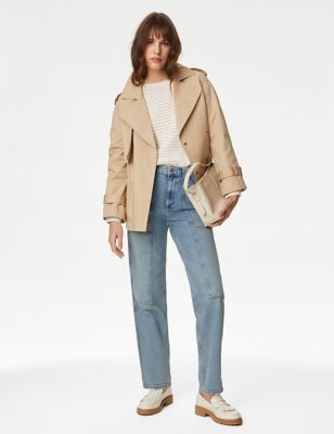 

Womens M&S Collection Mid Rise Cargo Ankle Grazer Jeans - Light Indigo, Light Indigo