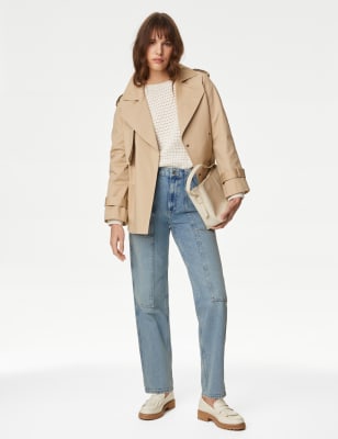 Mid Rise Cargo Ankle Grazer Jeans