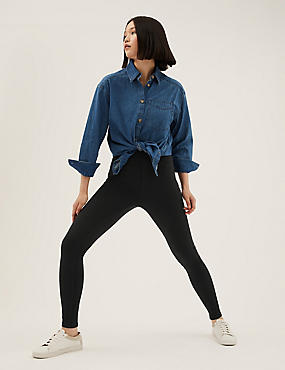 Mesdames m&s Denim Taille 8 Regular Mid Rise Slim Jeans Avec Stretch 
