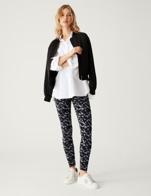 

Womens M&S Collection Printed High Waisted Leggings - Black Mix, Black Mix