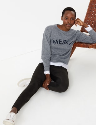 Leggings Ponte longueur cheville en su&eacute;dine