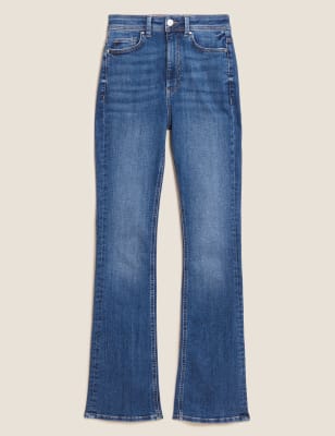 

Womens M&S Collection The Slim Flare Jeans - Medium Indigo, Medium Indigo