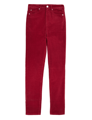 

Womens M&S Collection Sienna Corduroy Straight Leg Trousers - Red, Red