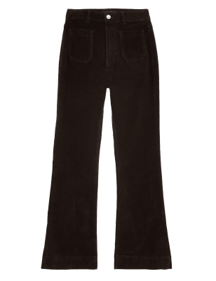 

M&S Collection Pantalones acampanados de pana con bolsillo con diseño de parcheWomens - Bitter Chocolate, Bitter Chocolate