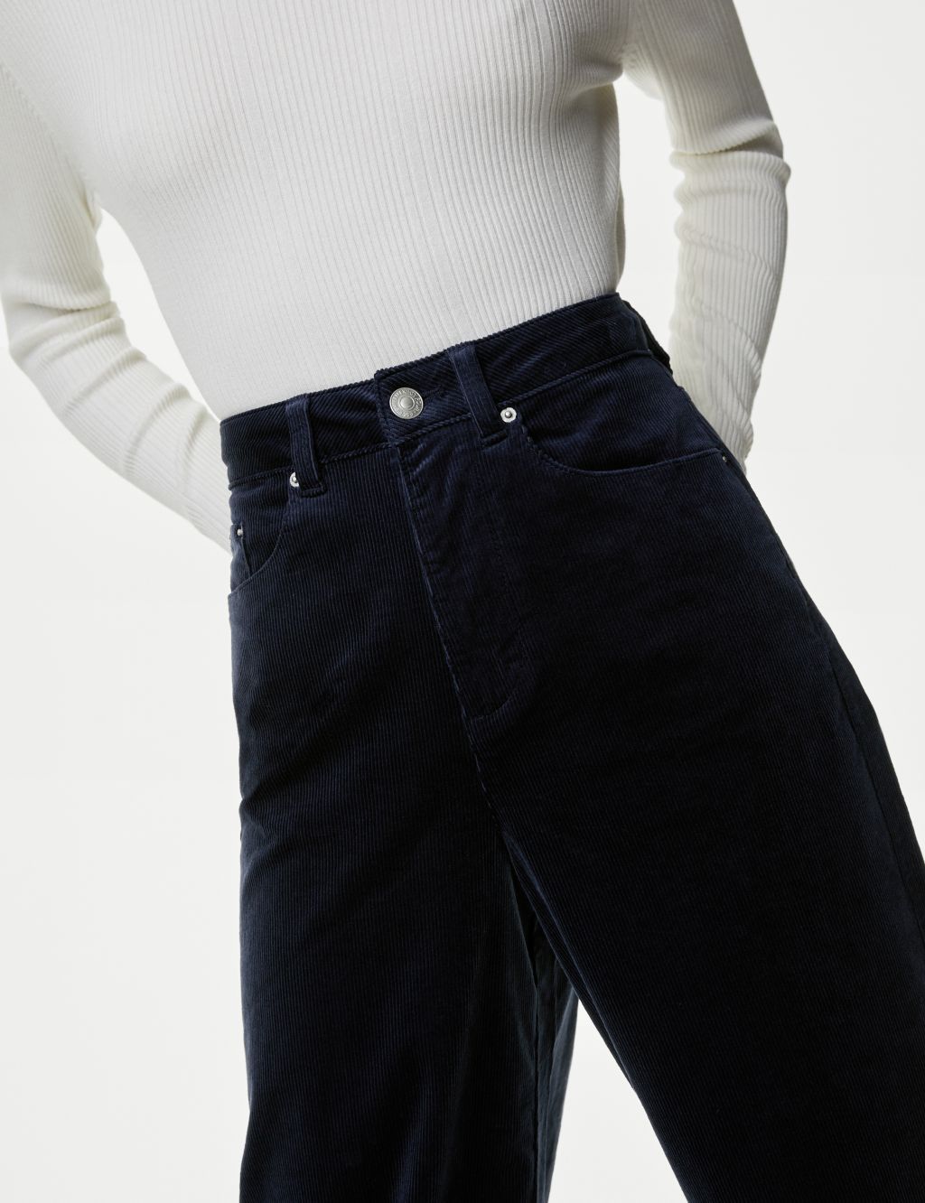 Cotton Rich Cord Wide Leg Trousers image 4
