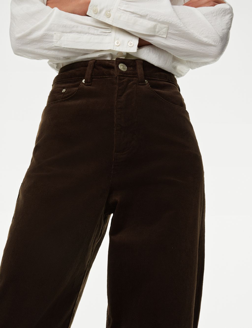 Cotton Rich Cord Wide Leg Trousers image 3