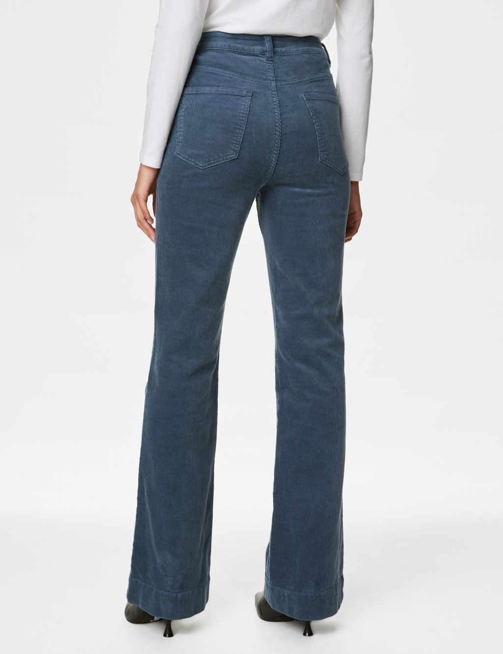 Cord High Waisted Flared Trousers image 5
