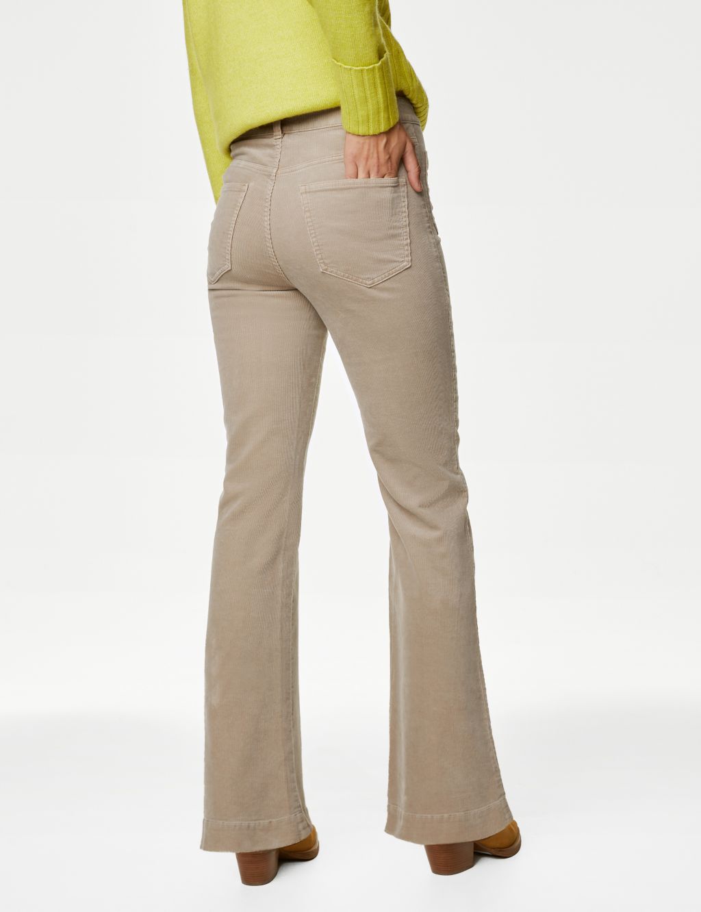 Cord High Waisted Flared Trousers image 4