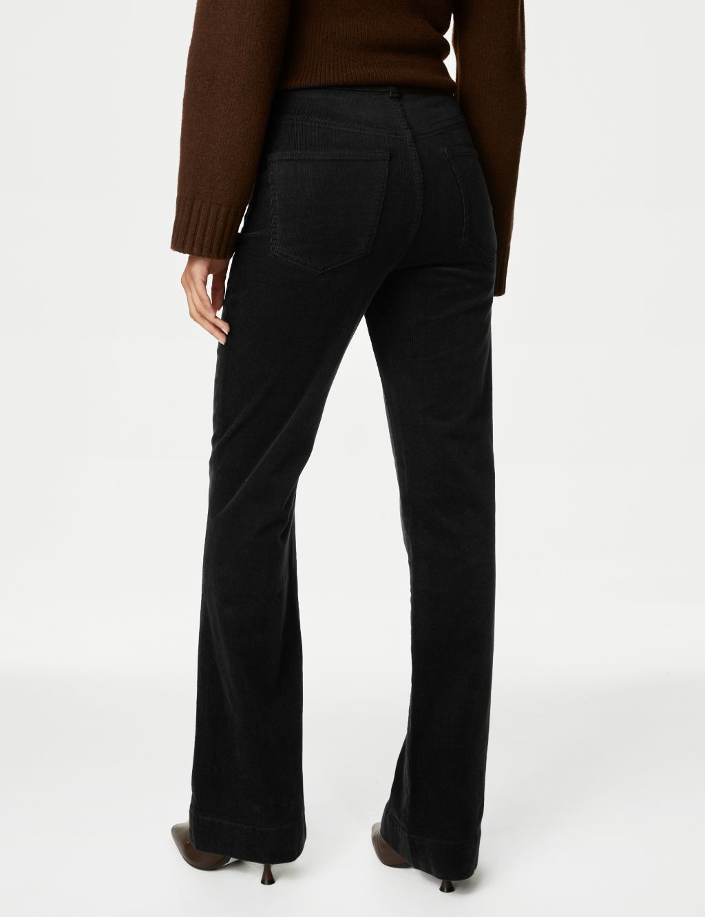 Cord High Waisted Flared Trousers image 5