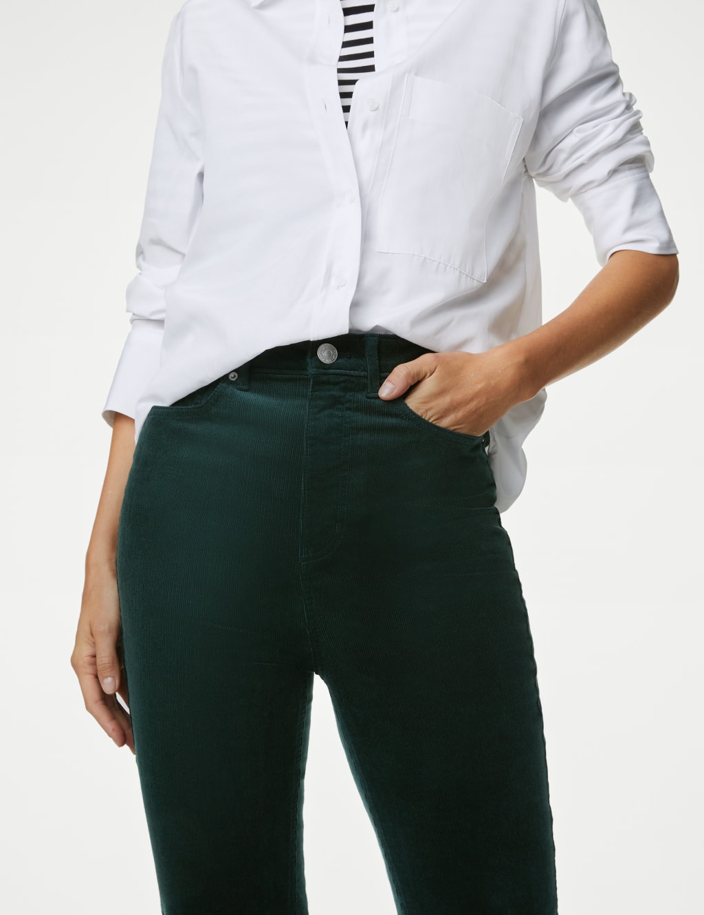 Cord Straight Leg Trousers image 3
