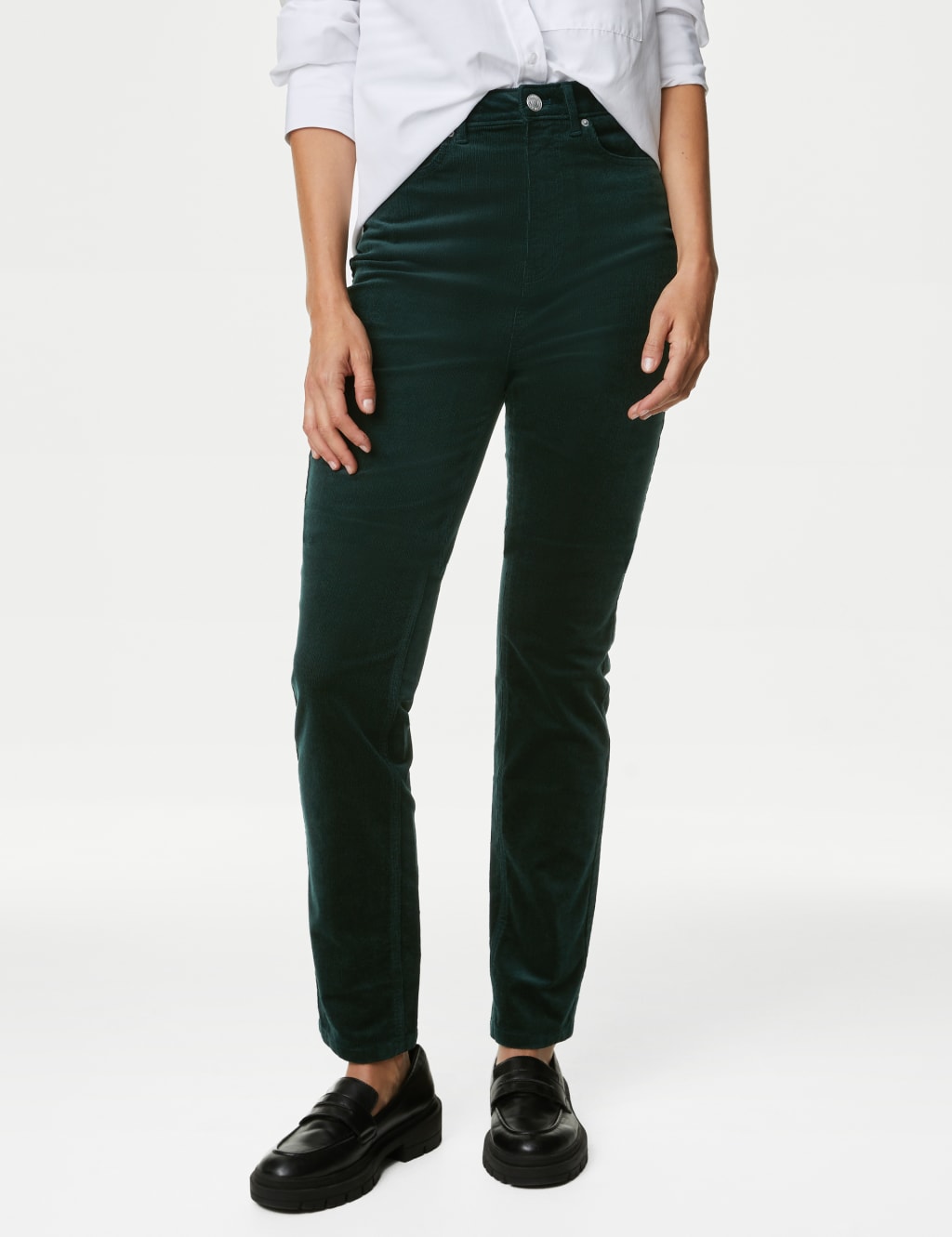 Cord Straight Leg Trousers image 4