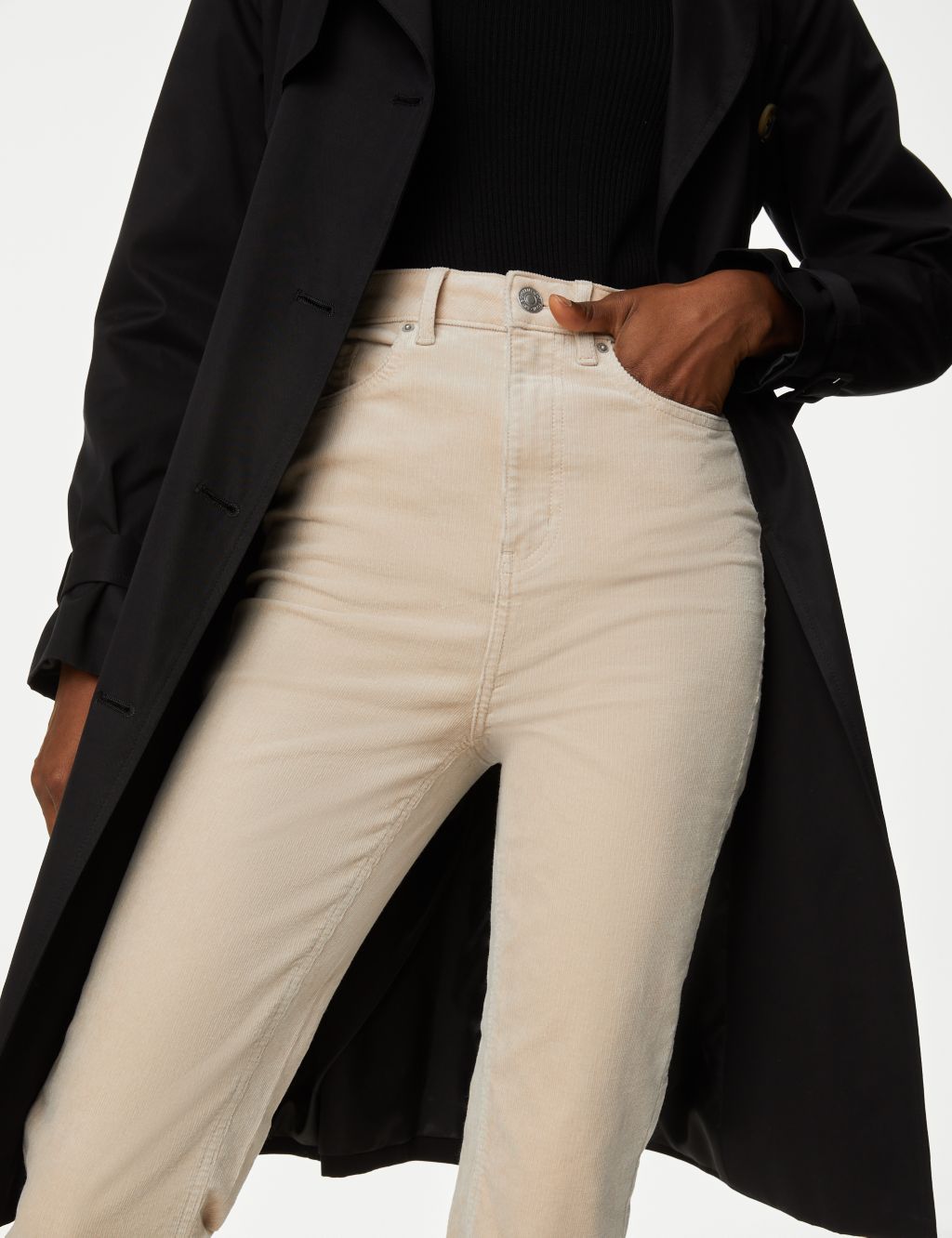 Cord Straight Leg Trousers image 3