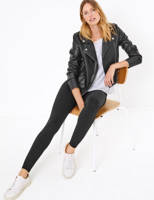 Leggings fusel&eacute; longueur cheville, orn&eacute;s de strass