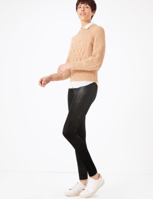 Velvet Glittery Herringbone Leggings