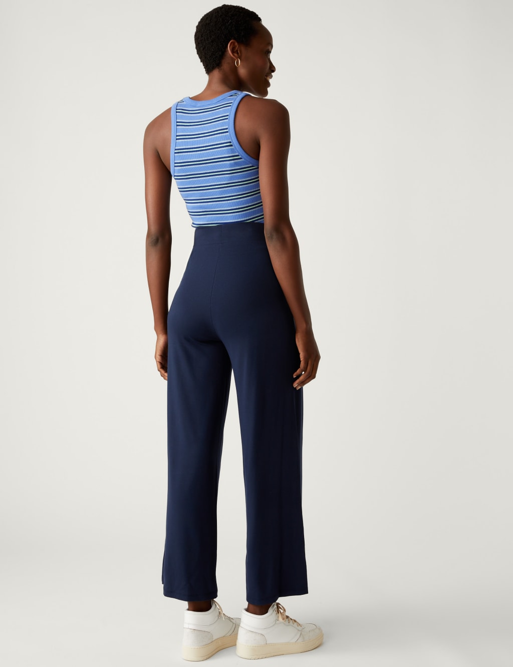Jersey Wide Leg Ankle Grazer Trousers image 4